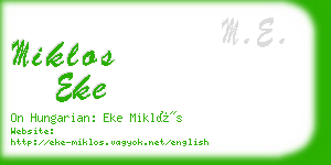 miklos eke business card